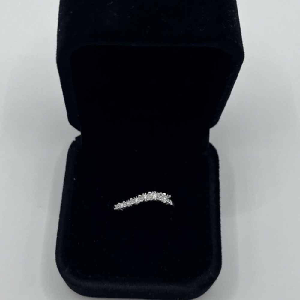 0.20 CT 10k White Gold Natural Diamond Bypass Ring